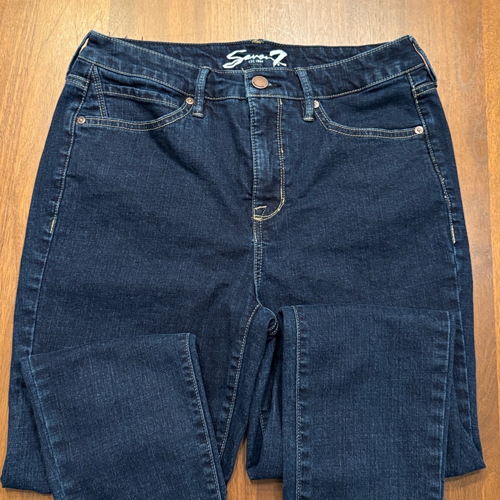 Seven7 Women's Skinny Jeans - Dark Blue